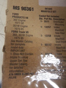 Fel-Pro MS 90361 Ford V8 Intake Manifold Set Free Shipping - Bild 1 von 3