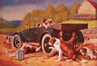 Cassius Coolidge - Dix miles à un garage, Dogs Car Problème Voyage - Impression 17"x22"