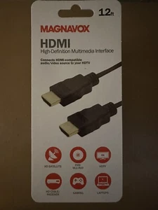 Magnavox HDMI High-Definition Multimedia Interface Cable 12 FT 4K UHD Gaming - Picture 1 of 3