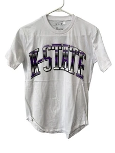 Pressbox K State Crewneck Short Sleeve T Shirt Size S White Purple Essential NEW - Picture 1 of 6
