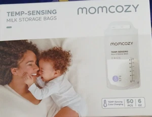 Momcozy Breastmilk Storing Bags, Temp-Sensing Milk Storage Bags 50 Pcs 6 oz - Picture 1 of 5
