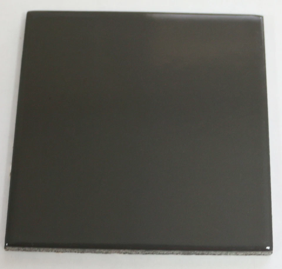Tile Slate Black 3 7/8" x 3 7/8" Wall Remodel Glossy Mosaic Ceramic C#567 1 Pc - Image 1 of 1