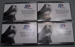 4 Year Run 2004-08 US Sand Francisco Mint Silver Quarter Proof Sets Box/coa #11 - Picture 1 of 6