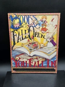 Mary Engelbreit Books Fall Open You Fall In 1988  Plaque Picture Standup 10x8 - Picture 1 of 5