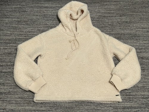 OFF WHITE Cappuccio Sherpa Billabong Donna Media Crema Caldo Accogliente Accogliente Manica Lunga Donna