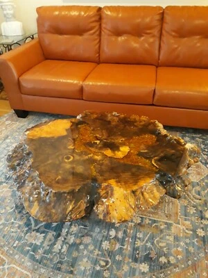 Mesa de centro Midcentury Tree Tronk con cristales y vidrio paga en recogida local  Foto 1 de 4