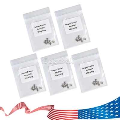 10 Pzas Dental Ortodoncia Botones Linguales de Redonda Bonda 10pzas/Bolsa - Image 1 of 4