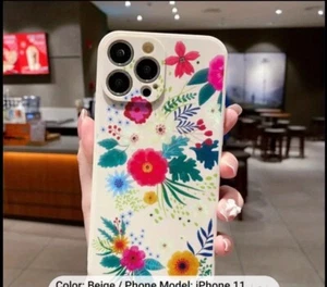 iPhone 11 Max Handyhülle Beige Und Weiß Floral - Bild 1 von 1