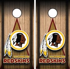 brown Washington Redskins Vintage Wood Cornhole Board Decal Wrap Wraps 