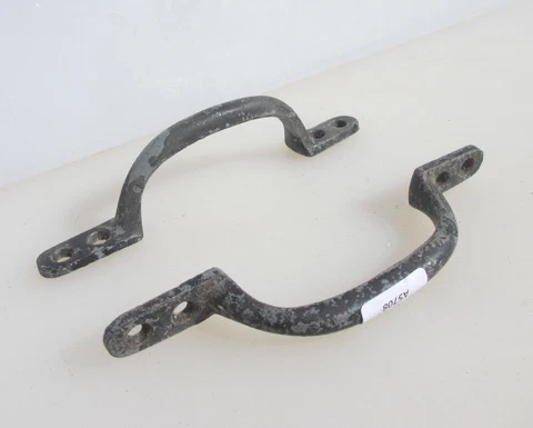 Vintage Iron Door Handles Drawer Pulls Old Cupboard Cabinet 6"L Cover