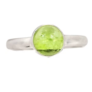 Natural Cabochon Peridot 925 Sterling Silver Ring Jewelry s.6.5 CR63117 - Picture 1 of 1