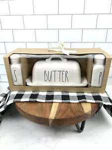 Rae Dunn Butter Dish Salt & Pepper Shakers - NEW Farmhouse Decor - Picture 1 of 7