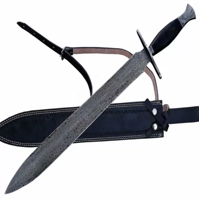 Custom Handmade Damascus Steel Hunting Sword, best gift for him/her, double Edge - Image 1 of 4