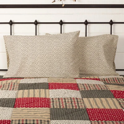 Victory 100% Cotton Pillow Case Set of 2-Antique White with Quirky Black Stars  - Image 1 of 3