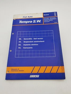 Manuale officina Fiat Tempra SW dati tecnici ed impianto elettrico edizone 1991. - Immagine 1 di 4