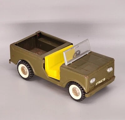 Vintage Structo Scout Army Cub No. 200 Yellow Interior Green With Original Box - Image 1 of 4