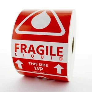 Fragile Liquid This Side Up Labels - Picture 1 of 3
