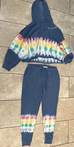 Vintage Havanna Blau Batik Oversized Pullover Hoodie Jogger Sweatpants Large - Bild 1 von 18