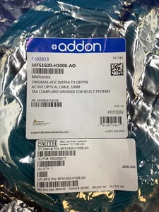AddOn Compatible Mellanox MFS1S00-H100E 200GBase-AOC QSFP56 ACTIVE OPTICAL CABLE - Picture 1 of 3
