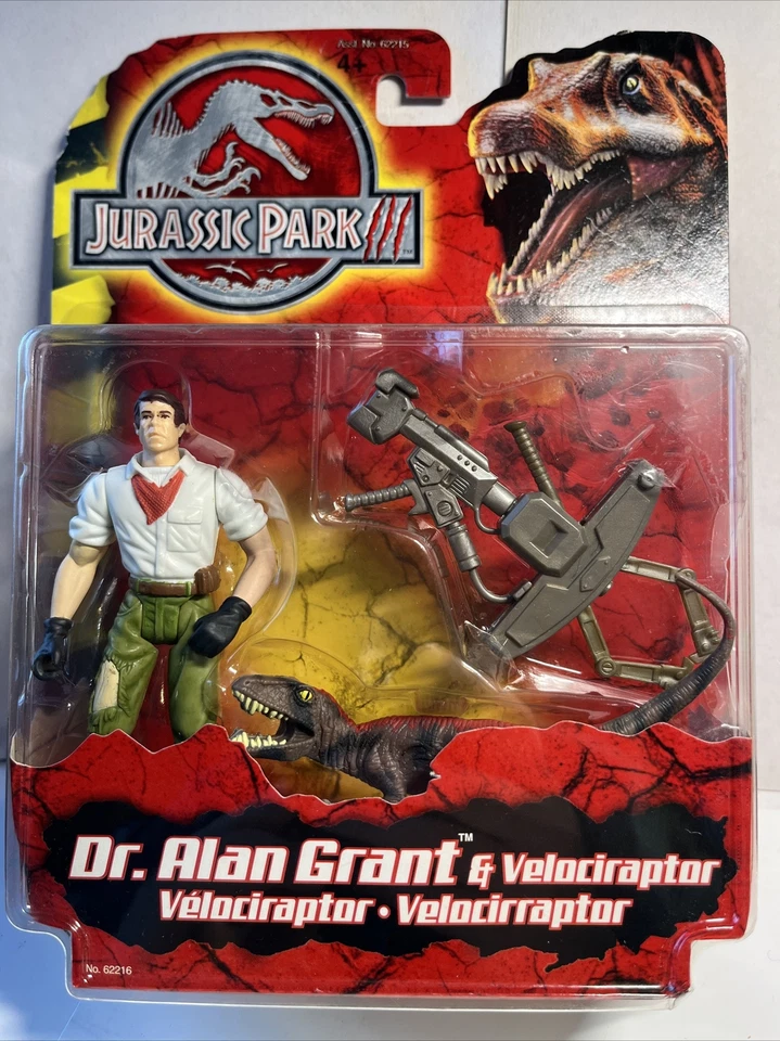 Jurassic Park 3 Dr Alan Grant and Velociraptor Hasbro 2000