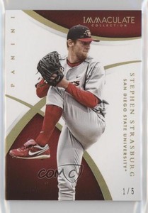 2015 Panini Immaculate Collegiate Gold /5 Stephen Strasburg #94