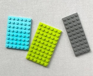 MENGE 3 LEGO GRUNDPLATTEN HELLTÜRKIS DUNKELBLAU GRAU LIMETTE 6x8 4x10 6x10 - Bild 1 von 2