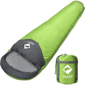 VILLEY Mummy Sleeping Bag Lightweight Backpacking Sleeping Bag for 3-4 Season US - Picture 1 of 10