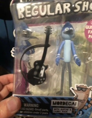 Regular Show Mordecai 4" Action Figure with Guitar and Fanny Pack nip see pic - Image 1 of 4