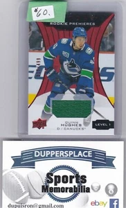Upper Deck Rookie Premieres Quinn Hughes Vancouver Canucks - Bild 1 von 1