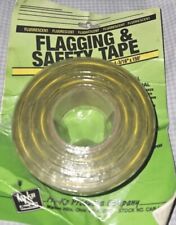 Fluorescent Yellow and Black Safety Striped Flagging Tape 1 3/16" x 150 ft Roll