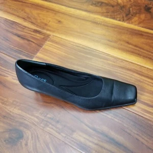 Bass Tristie Womens Classic Pumps Black Leather Square Toe Heel 7 M - Picture 1 of 7
