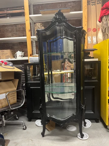 Antique Curved Glass Curio Display Cabinet Cover