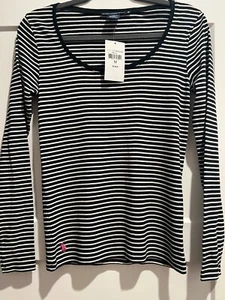 NWT Ralph Lauren Womens Large Blue Striped Long Sleeve Pony Logo Shirt - Picture 1 of 3