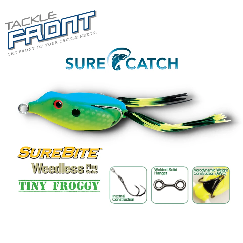 SureCatch - Serie de enchufes sin malezas SureBite ~ Rana pequeña, 48 mm, 7 g ~ Señuelo de pesca Foto 1 de 1