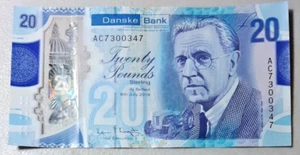 Northern Ireland Danske Bank 2017 20 pounds polymer note excellent used cond - Picture 1 of 2