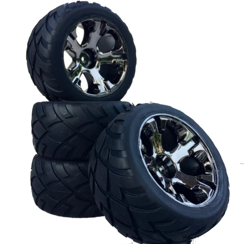 Truggy Reifen Felgenset REVIL Street 5-Lochfelge titanium 1:10 4er Set partCore - Bild 1 von 4