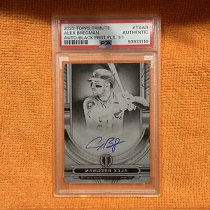 Alex Bregman 1/1 Topps 2023 Tributo #TA-AB Automático-Negro PRNT.PLT. PSA Auténtico - Imagen 1 de 3