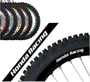 KIT ADESIVI CERCHI RUOTE ENDURO CROSS MOTARD BLACKBIRD CRYSTALL HONDA RACING BLK - Foto 1 di 2