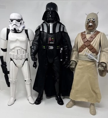 3 Star Wars Action Figures Darth Vader20” StarShip Trooper 18” Tusken Raider 18” - Image 1 of 4