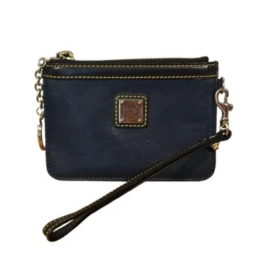 Dooney & Bourke Zip Top Card Case Wristlet Navy Blue EUC - Image 1 of 4