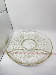 VTG Heavy Cut Glass 12" 5-Part Divided Vegetable Relish Serving Platter Tray - Picture 1 of 12