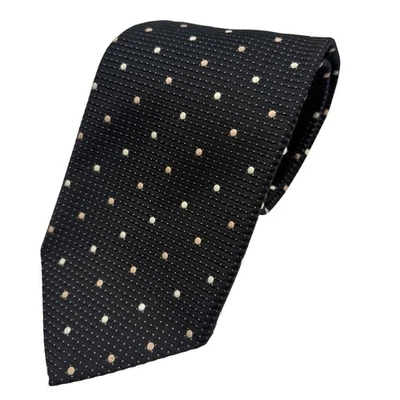 Corbata Ermenegildo Zegna Hombre Seda Negro Blanco Micro Punto 3.75" X 57" Formal Italia Foto 1 de 4