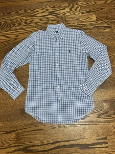 Camisa Ralph Lauren Para Hombre Talla Pequeña Azul A Cuadros Abotonada - Imagen 1 de 4