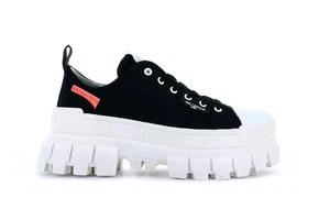 Palladium Womens Revolt Lo TX Platform Sneakers Black Lace-Up Shoes Sz 8 Chunky - Picture 1 of 5