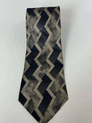 MURANO ITALIA NECK TIE - 100% SILK TIE Black And Gold - Made In USA - Image 1 of 3