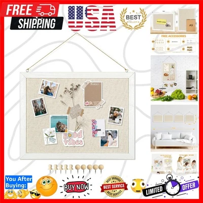 Tablero de corcho decorativo ligero de 16""x12"" con 10 pasadores para una fácil organización Foto 1 de 4