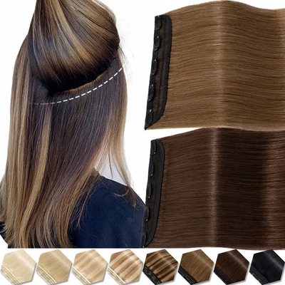 Dick Ein-Tressen 100% Remy Echthaar Clip In Extensions Haarverlängerung 50 60 CM - Bild 1 von 4