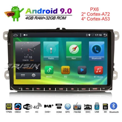 9" Android 9.0 Autoradio Für VW Passat Golf 5 6 Polo Touran Tiguan Eos Seat DAB+ - Bild 1 von 4