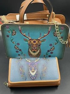 Purse Handbag Cross Body Tote Gift Set Leather Deer/Stag Hand Made Artisanal - Picture 1 of 12