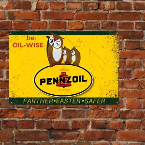 Pennzoil Motor Oil Metal Sign Gasoline Lube Man Cave Vintage Style Metal Art New - Picture 1 of 3